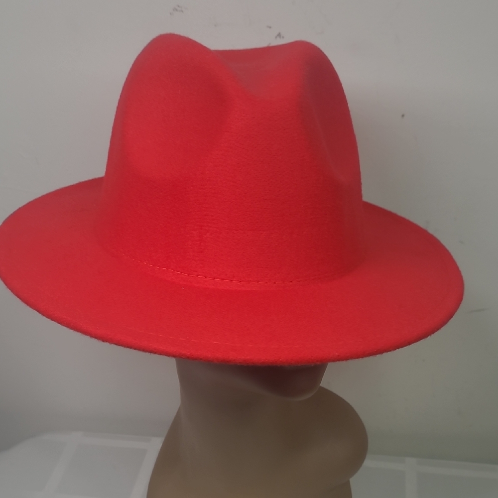 Vibrant Red Fedora Hat